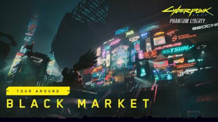 Il logo del Mercato Nero di Cyberpunk 2077: Phantom Liberty