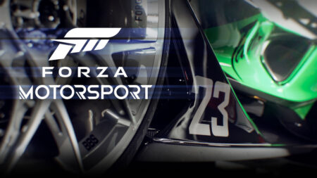 Il logo di Forza Motorsport con una macchina dietro