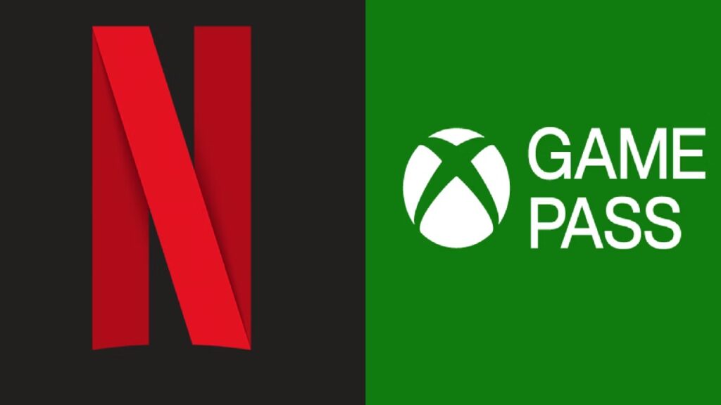 il logo di netflix affiancato al logo di xbox game pass