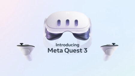 Il Meta Quest 3 in primo piano