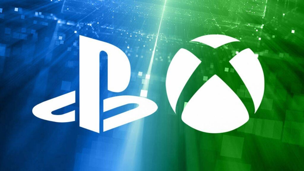I loghi di Sony PlayStation e Microsoft Xbox uno di fianco all'altro