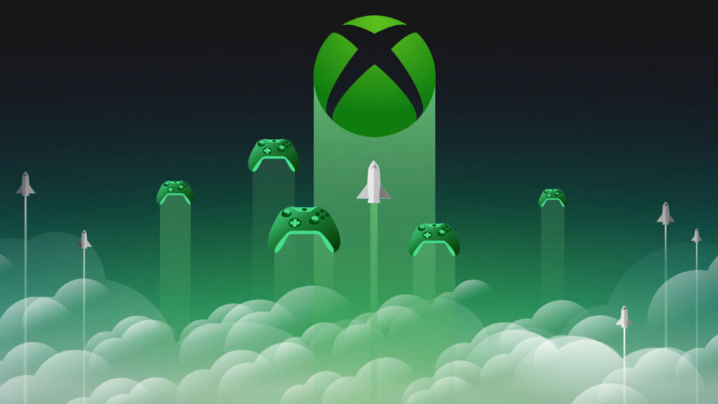 I loghi di Xbox Cloud Gaming in cielo tra le nuvole