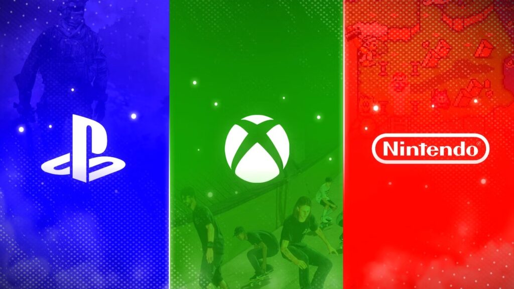 Il logo di Sony PlayStation, Xbox e Nintendo