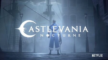 Il protagonista di Castlevania Nocturne di spalle in primo piano