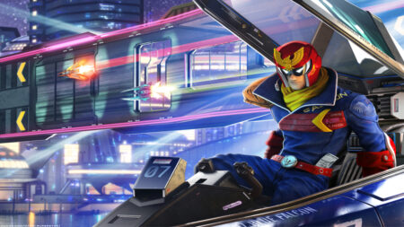 Captain Falcon di F-Zero nella sua vettura