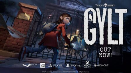GYLT, il gioco horror è disponibile all’acquisto da oggi su console e PC La protagonista di Gylt con il logo del gioco