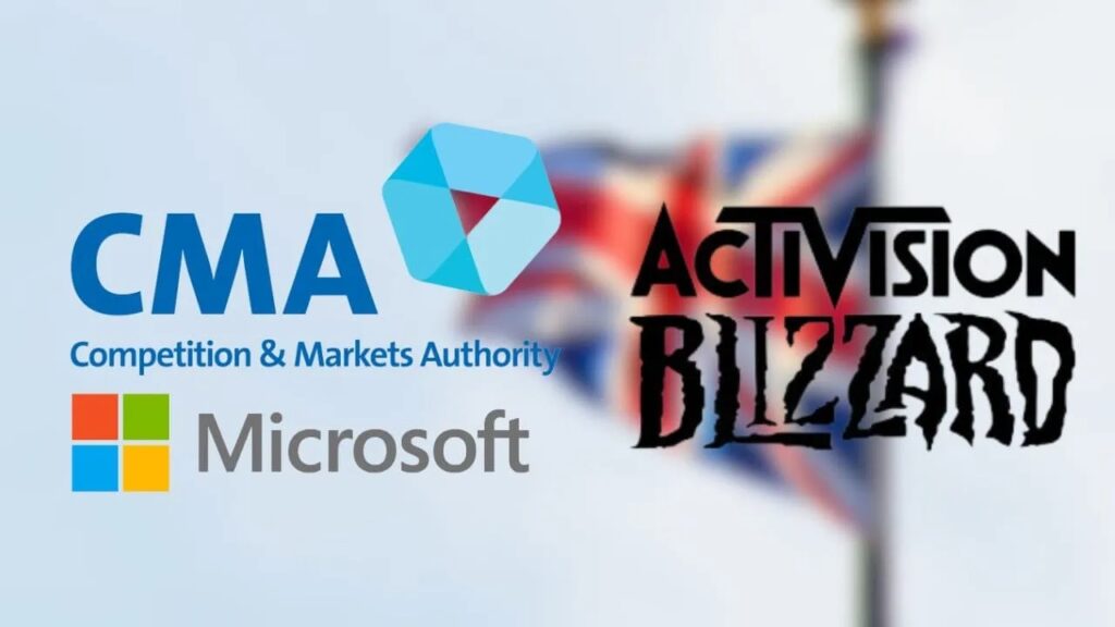 I loghi di Microsoft, Activision Blizzard e CMA