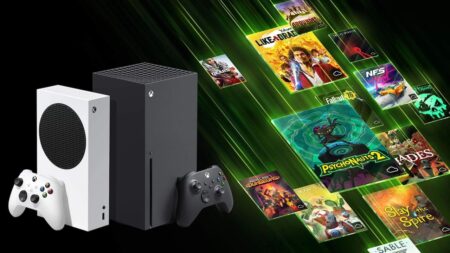 Una Xbox Series S e Series X con dei giochi al fianco