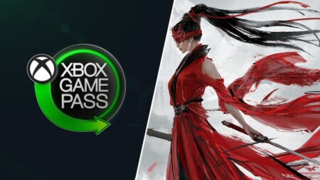 La protagonista di Naraka: Bladepoint con al fianco il logo di Xbox Game Pass