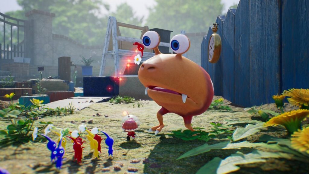 Pikmin 4 è subito primo in UK ma le vendite di Final Fantasy 16 crollano I Pikmin di Pikmin 4 con un nemico davanti