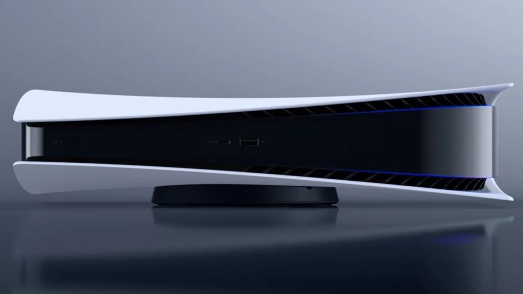 Una PS5 All-Digital in orizzontale