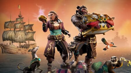 Due pirati Sea of Thieves con due animali