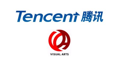 I loghi di Tencent e Visual Arts su uno sfondo bianco