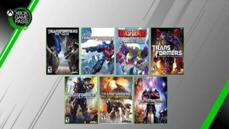 I giochi dei Transofrmers con il logo di Xbox Game Pass in alto a sinistra