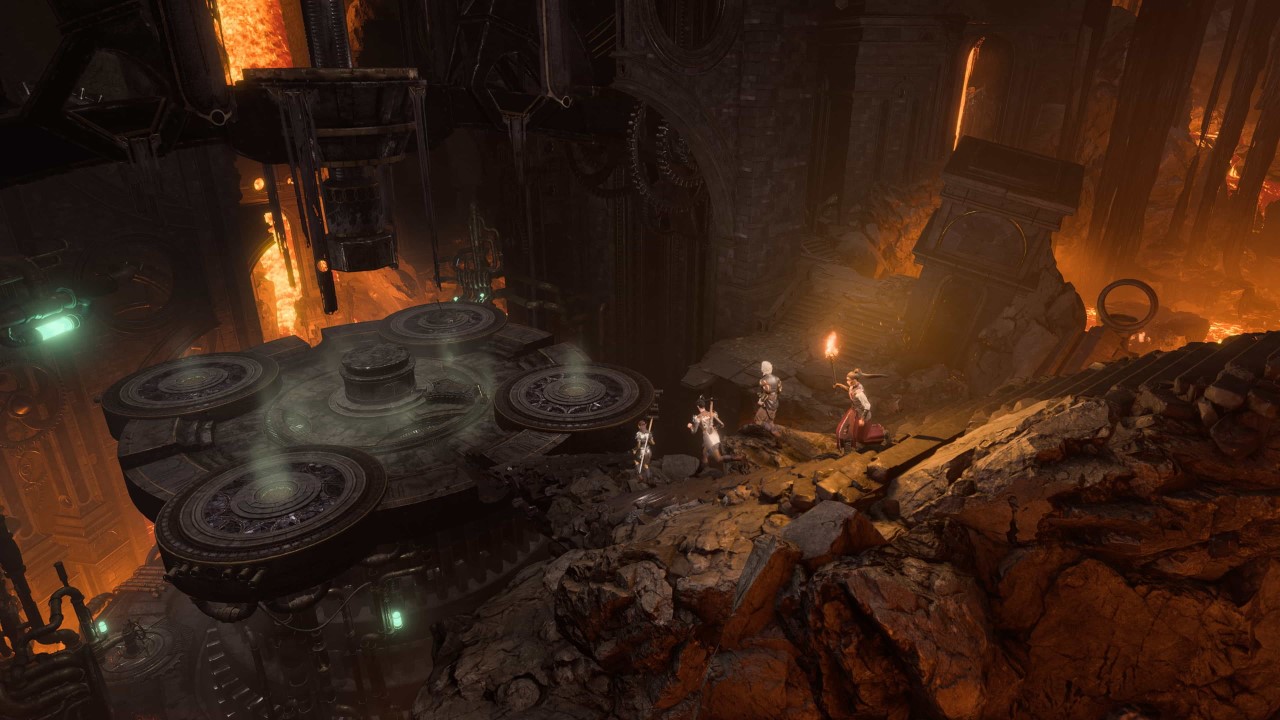 Baldur's Gate 3 avventurieri scendono verso una forgia nell'Underdark