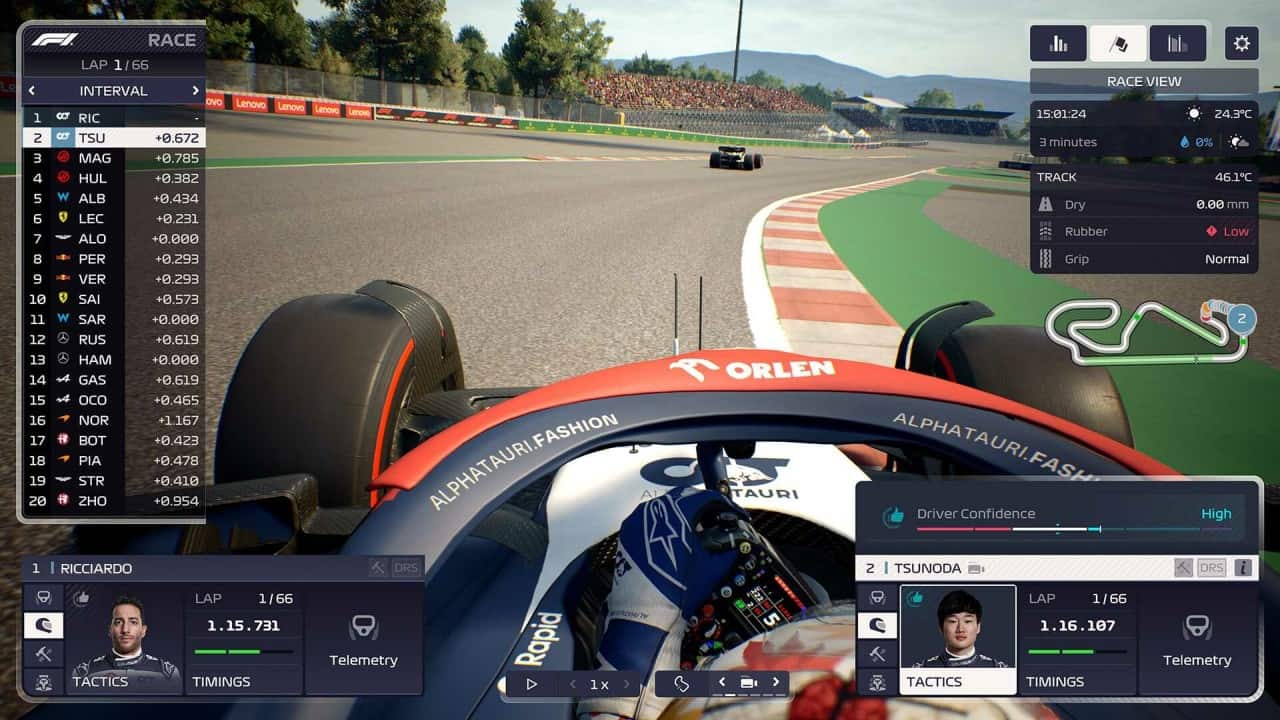 Visuale di monoposto F1 sopra Halo, durante Gran Premio di Catalogna