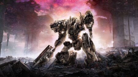 Un robot di Armored Core 6 in primo piano