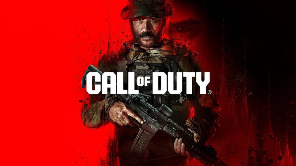 Il Capitano Price con il logo di Call of Duty ed uno sfondo rosso