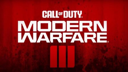 Il logo di Call of Duty: Modern Warfare 3 su uno sfondo rosso