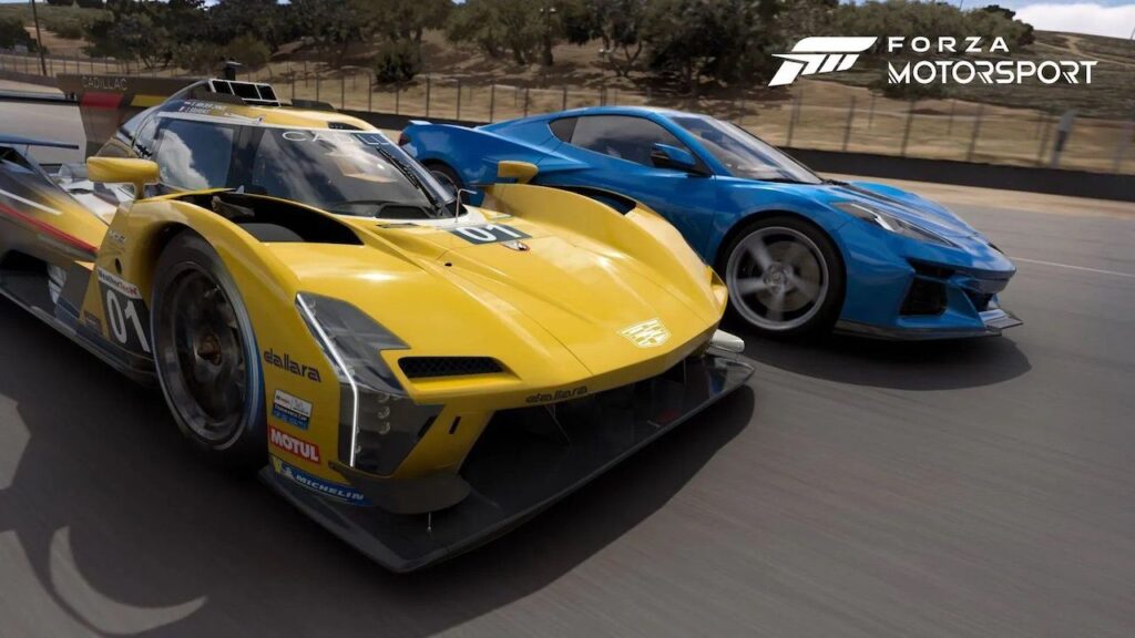 Due auto di Forza Motorsport in pista