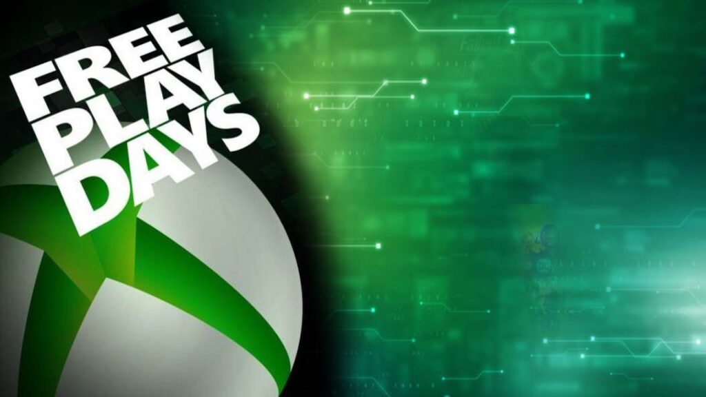 Il logo dei Free Play Days a sinistra con uno sfondo verde
