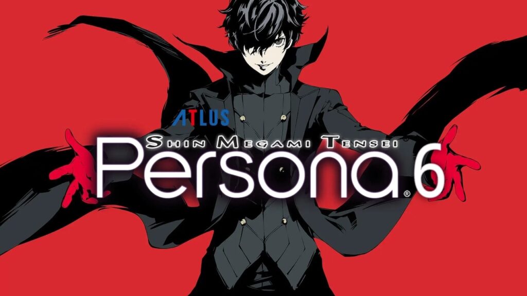 Il protagonista di Persona 6 con il logo del gioco tra le sue mani