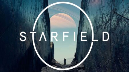 Il logo di Starfield con il protagonista al centro