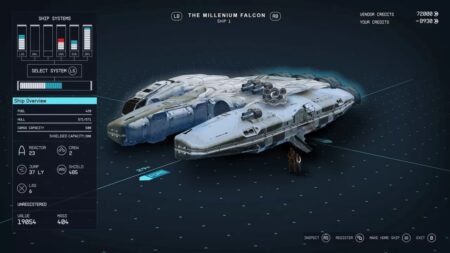 Starfield, il Millennium Falcon di Star Wars ricreato con l’editor delle navi Il Millennium Falcon di Star Wars in Starfield