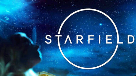 Il logo di Starfield in cielo