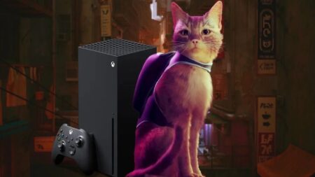 Stray con al fianco una Xbox Series X