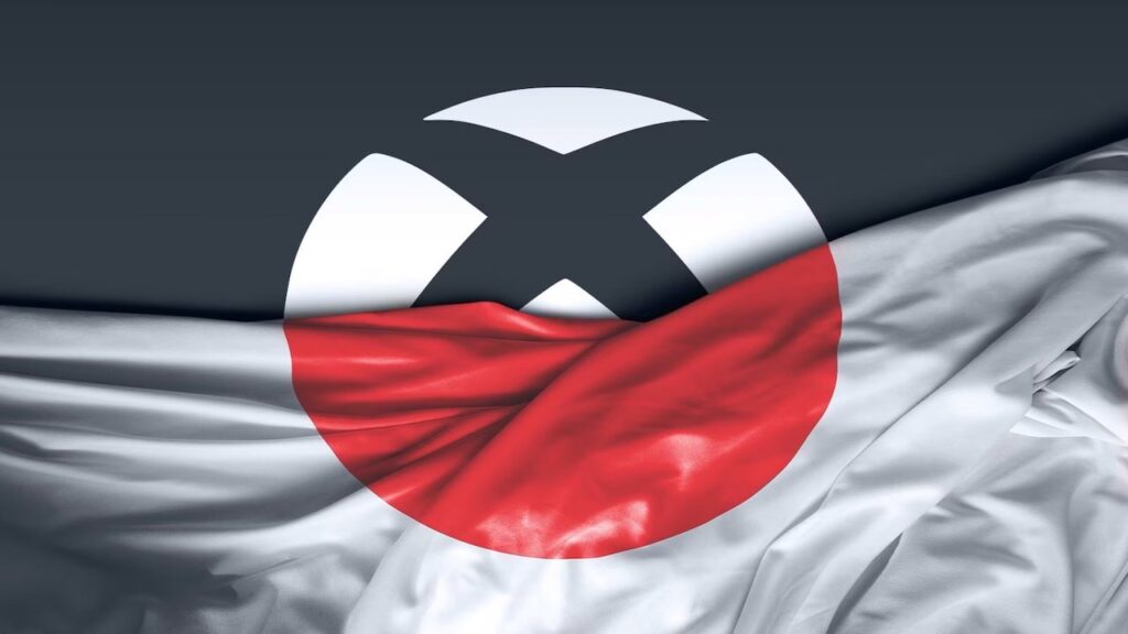 Il logo di Xbox con una bandiera del Giappone come coperta
