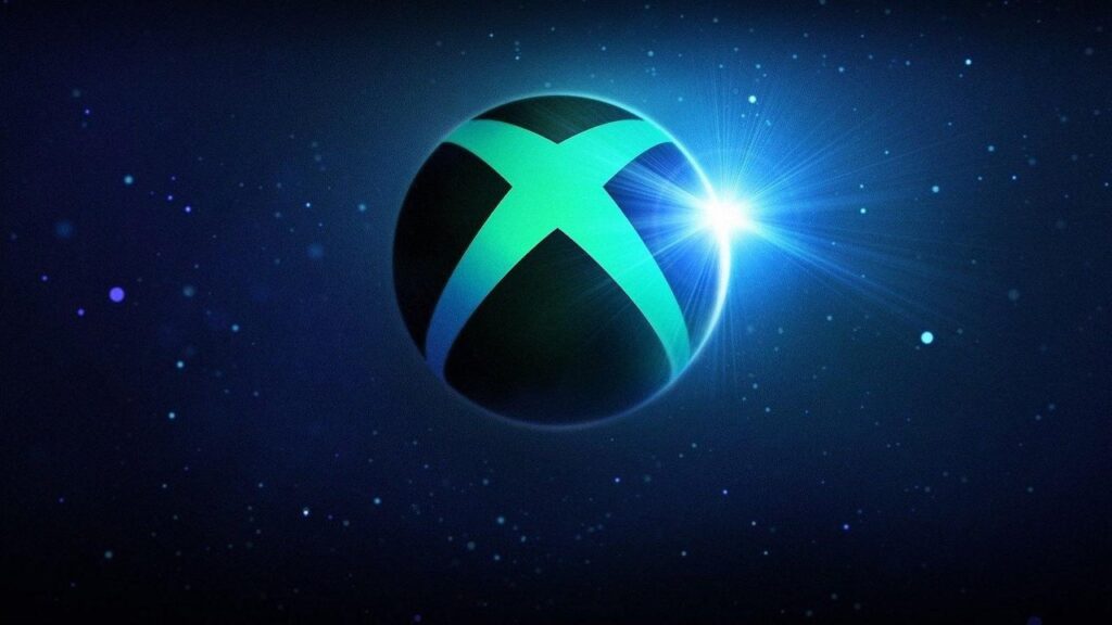 Il logo di Xbox su uno sfondo blu spazio