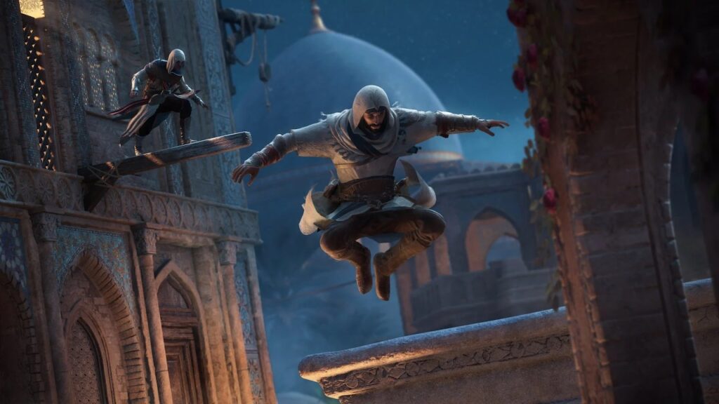 Basim di Assassin's Creed Mirage che salta