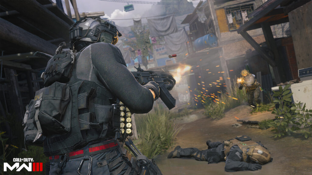 Un soldato di Call of Duty: Modern Warfare 3 che spara ad un soldato nemico