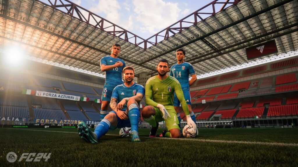 Alcuni calciatori della Nazionale Italiana di EA Sports FC 24