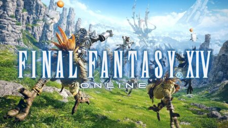 Due personaggi di Final Fantasy 14 su dei Chocobo