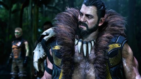 Kraven di Marvel's Spider-Man 2 con un alleato dietro di lui