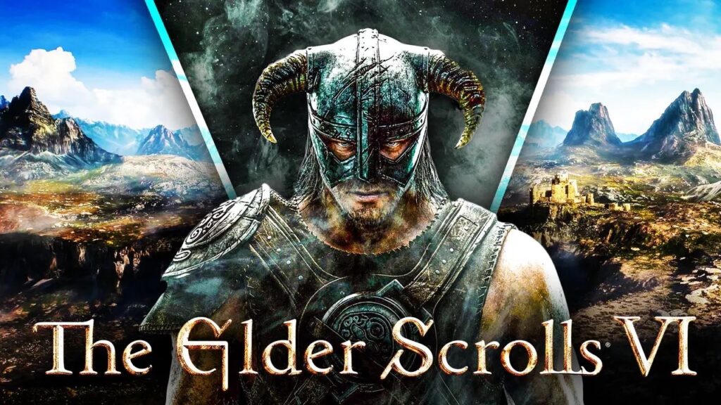 Il protagonista di Skyrim con il logo di The Elder Scrolls 6