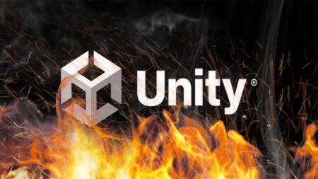 Unity fa un parziale dietrofront e cambia il nuovo sistema di tassazione Il logo di Unity tra le fiamme