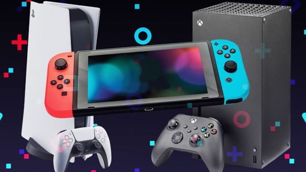 PS5 con al fianco Nintendo Switch ed Xbox Series X