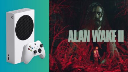 Una Xbox Series S con al fianco Alan Wake 2