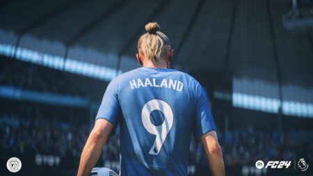 Haaland di EA Sports FC 24 di spalle