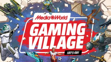 Il logo del MediaWorld Gaming Village del Lucca Comis & Games 2023
