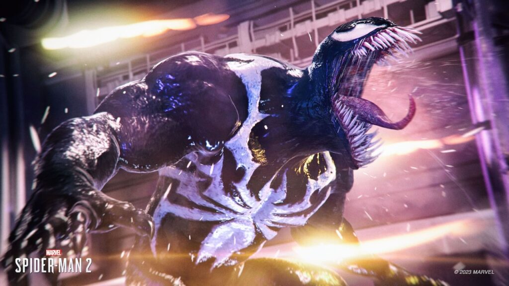 Venom di Marvel's Spider-Man 2 che urla furente