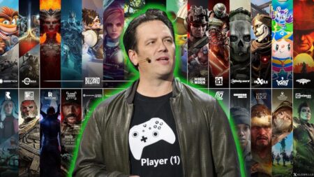 Phil Spencer di Microsoft con dietro i giochi di Activision Blizzard