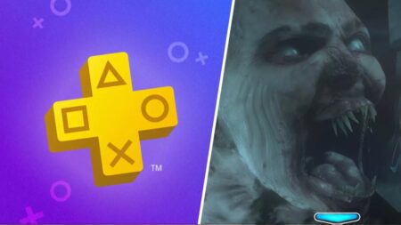 Il logo del PlayStation Plus con al fianco uno zombie