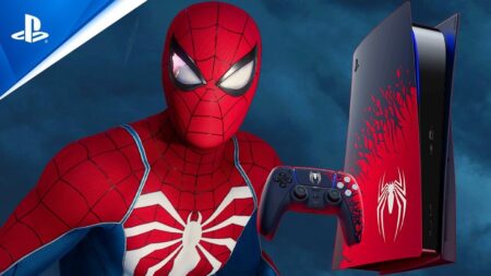 Una PS5 di Marvel's Spider-Man 2 con l'Uomo Ragno