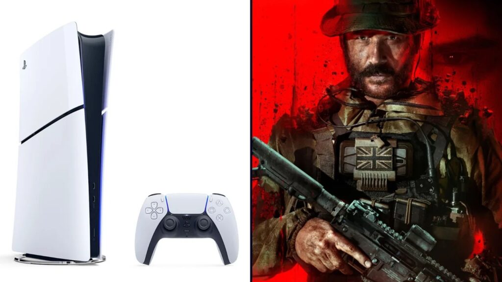 Una PS5 slim con al fianco il capitano Price di Call of Duty: Modern Warfare 3