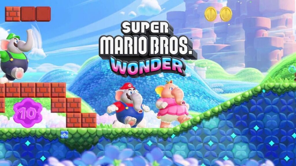 Tre personaggi elefante di Super Mario Bros. Wonder