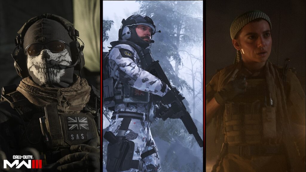 Tre protagonisti di Call of Duty: Modern Warfare 3